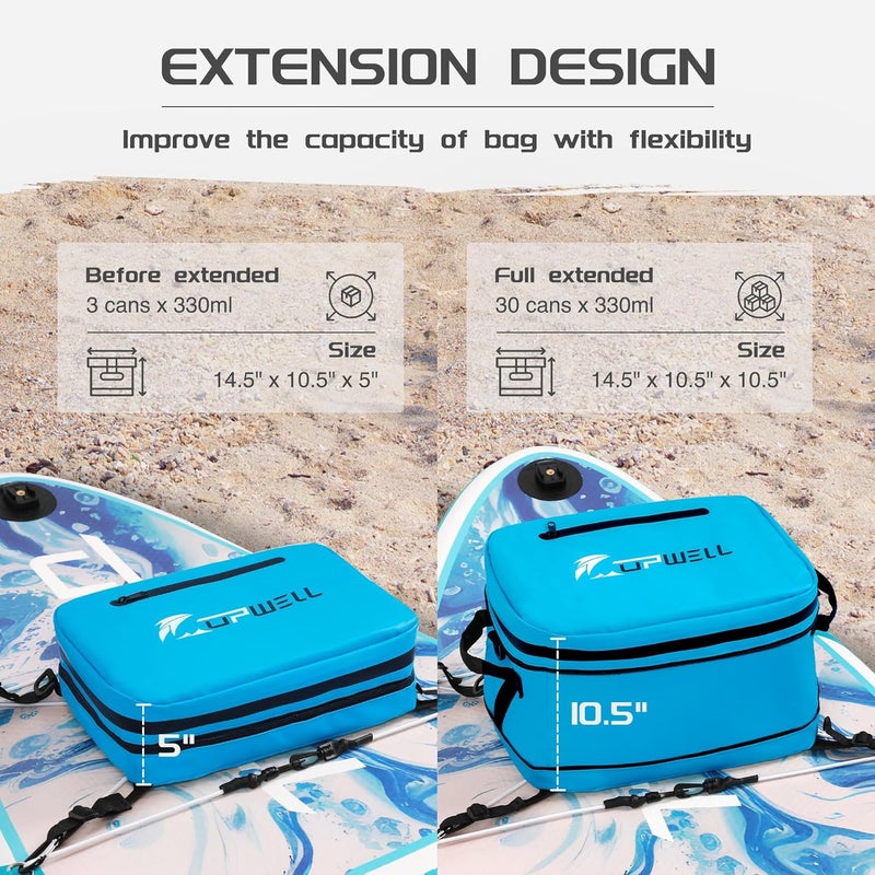 UPWELL Paddle Board Accessories - Waterproof SUP Cooler Deck Bag, PVC Dry Bag, 30 Cans Surf Kayak Cooler - Image 3